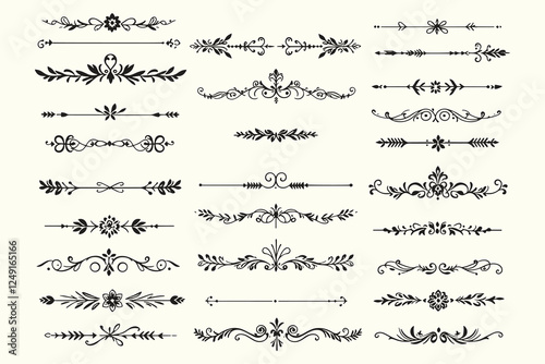 Hand Drawn Scroll Designs Set