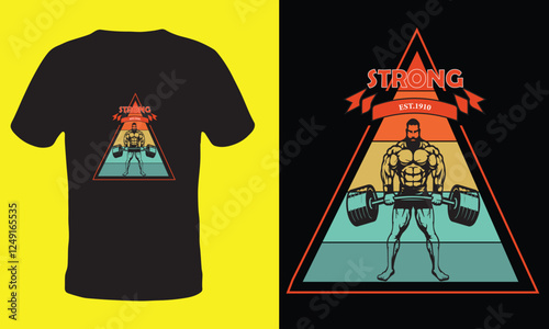 Retro gym t shirt design 