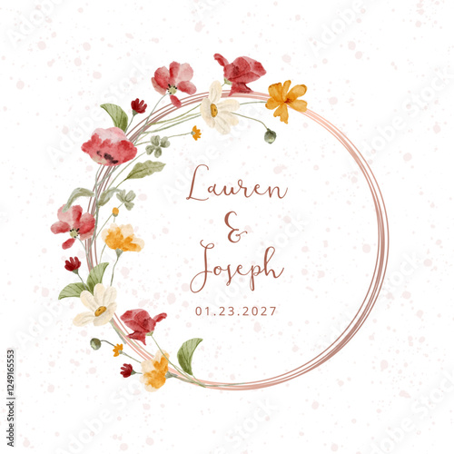 delicate wildflower watercolor wreath