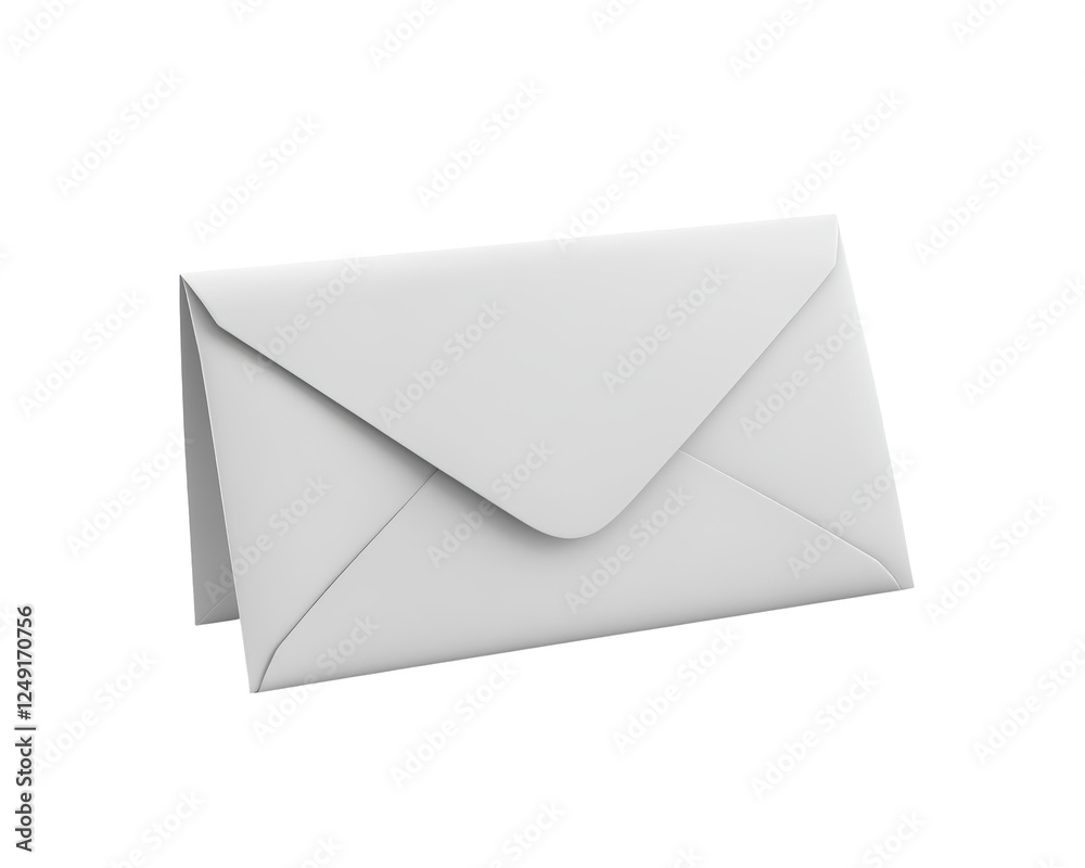 Isolated Angled White Envelope Presenting Confidentiality Isolated Angled White Envelope Presenting Confidentiality