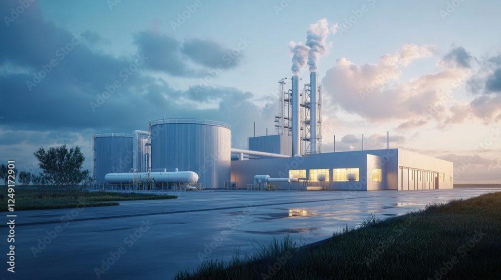 Carbon capture and storage solutions, high-tech facility absorbing CO2 from the atmosphere, futuristic climate technology Carbon capture and storage solutions, high-tech facility absorbing CO2 from the atmosphere, futuristic climate technology
