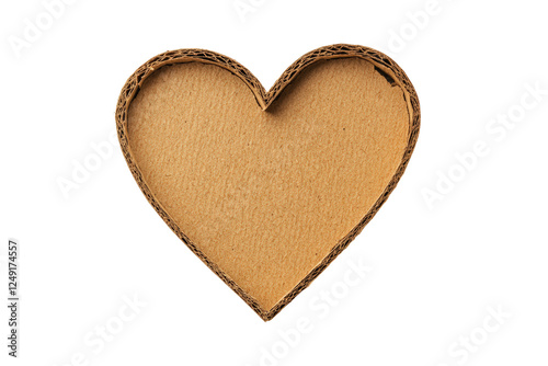 Isolated Brown Cardboard Heart Shape for Crafts