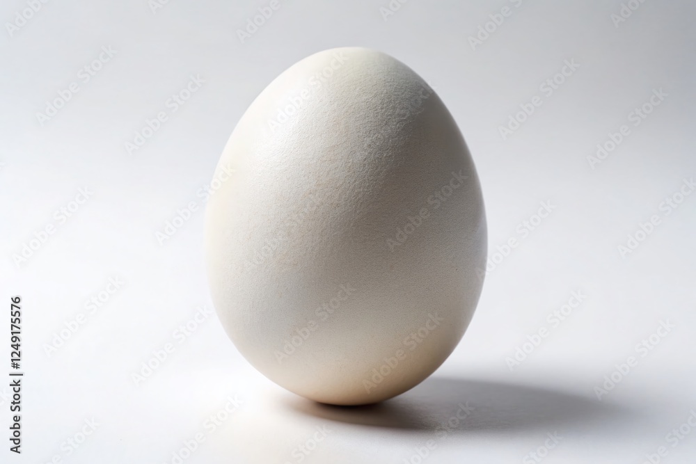 Single White Egg Isolated on Pure White Background - Perfect for Culinary or Easter Designs Single White Egg Isolated on Pure White Background - Perfect for Culinary or Easter Designs
