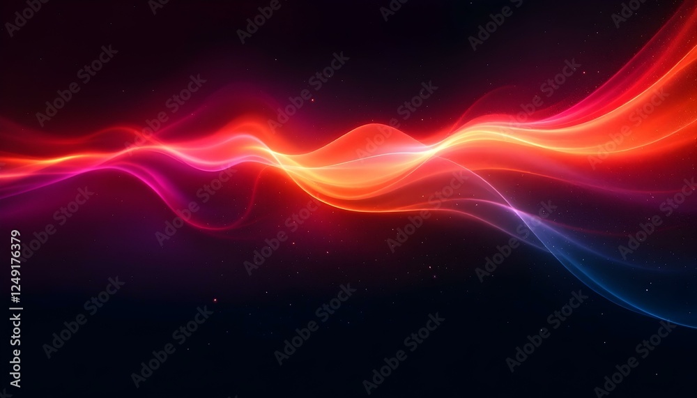 Fototapeta premium A sleek and modern desktop wallpaper background featuring abstract waves of red, and black colors against a dark gradient backdrop. wavy lines in varying shades of golden and red hues. 