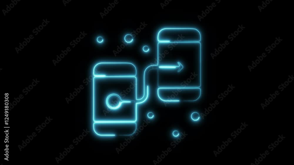 Glowing neon prototyping isolated on black background. HD Video motion graphic animation Glowing neon prototyping isolated on black background. HD Video motion graphic animation