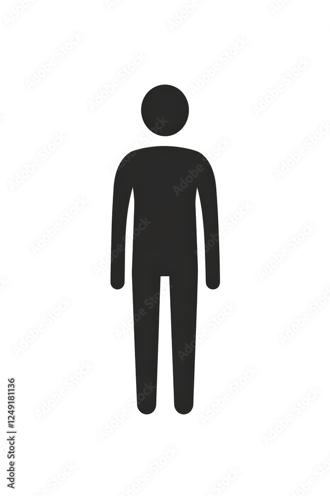 Isolated Minimal Black Stick Figure Isolated Minimal Black Stick Figure