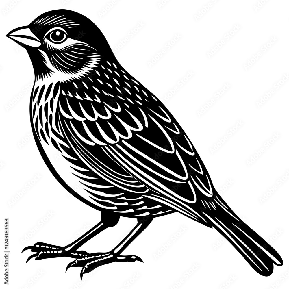 Obraz premium Song birds silhouette vector on white background.