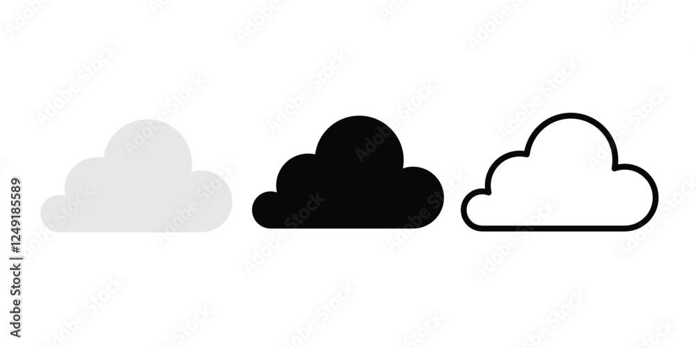 Cloud. Cloud icon in flat style isolated on a white background Cloud. Cloud icon in flat style isolated on a white background