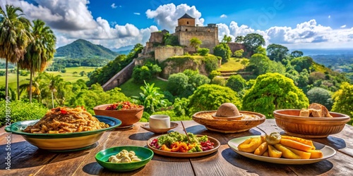 Sunny Day at Castillo de San Felipe de Lara, Livingston, Guatemala: Vacation Food Photography photo