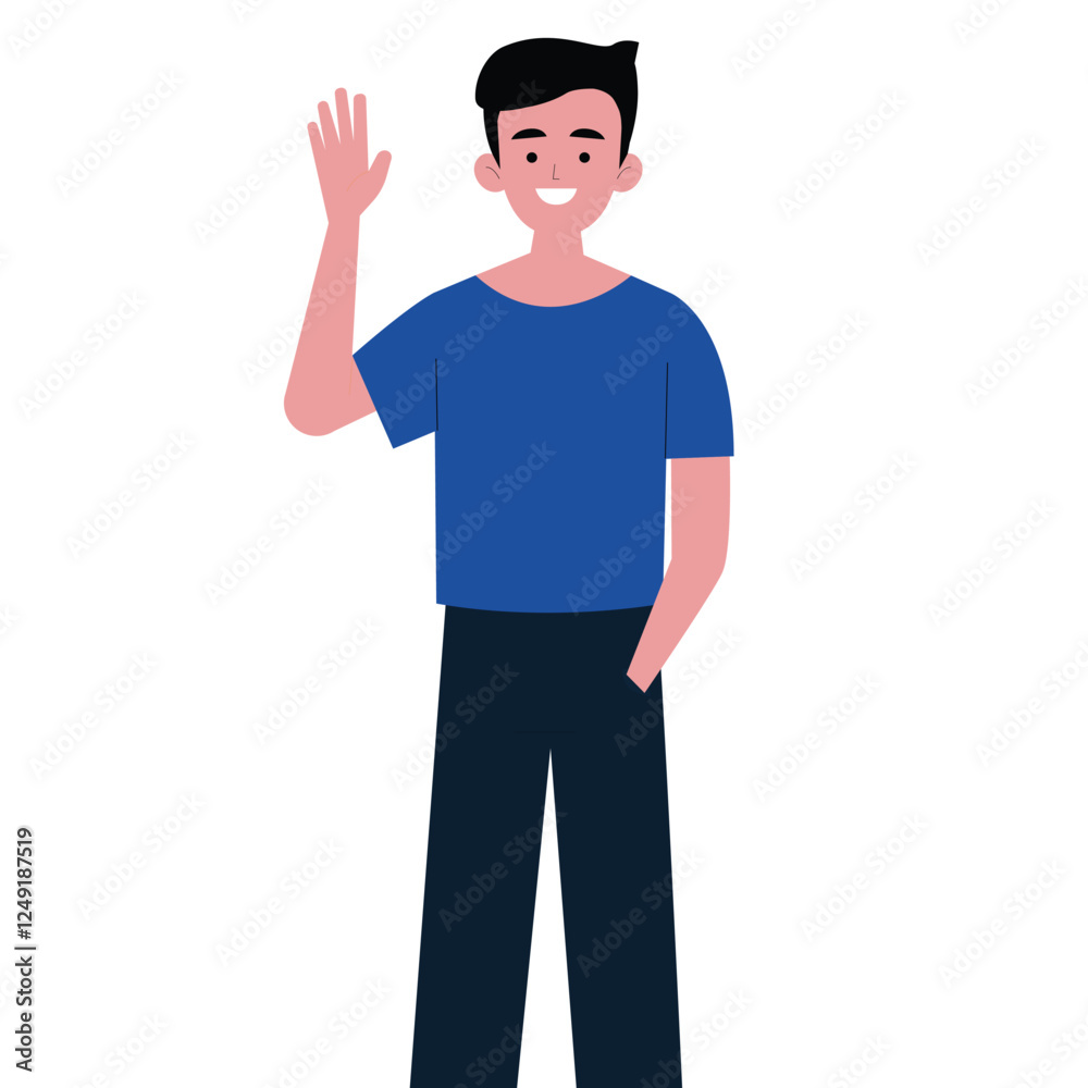 vector of an elegant man who was standing with a sweet smile vector of an elegant man who was standing with a sweet smile