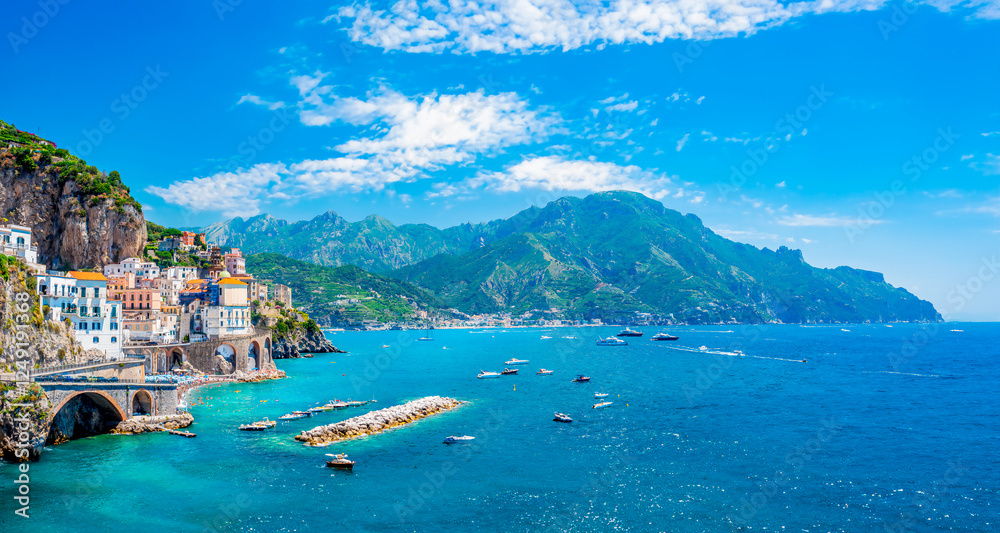 Naklejka premium Atrani village by Amalfi Coast, Italy