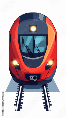 Illustration of a modern high-speed train. Railway travel. Railroad.