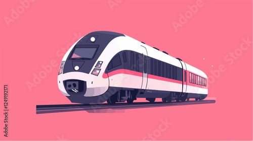 Illustration of a modern high-speed train. Railway travel. Railroad.