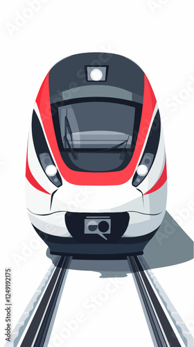 Illustration of a modern high-speed train. Railway travel. Railroad.