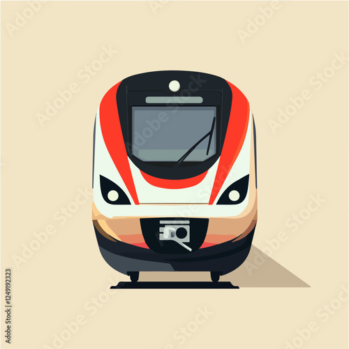 Illustration of a modern high-speed train. Railway travel. Railroad.