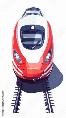Illustration of a modern high-speed train. Railway travel. Railroad.