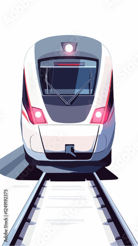 Illustration of a modern high-speed train. Railway travel. Railroad.