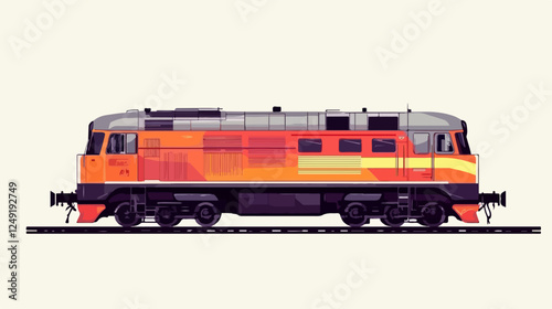 Illustration of a modern high-speed train. Railway travel. Railroad.