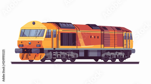 Illustration of a modern high-speed train. Railway travel. Railroad.