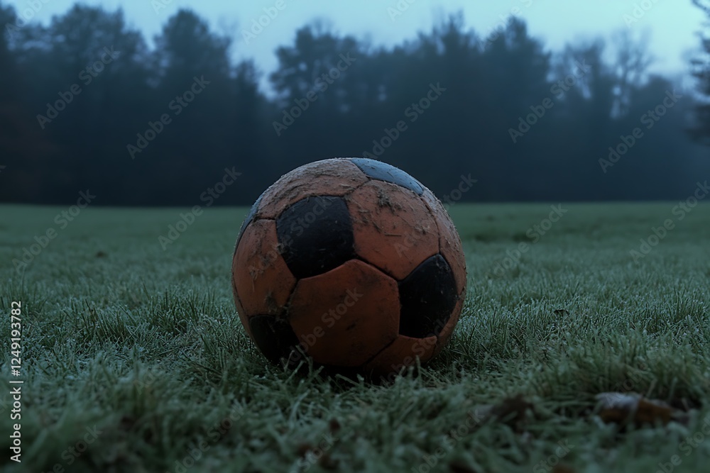 Fototapeta premium Frosted Field Soccer Ball