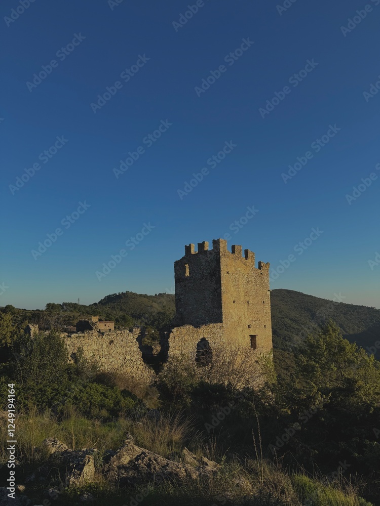 ruins of the castle in the morning ruins of the castle in the morning