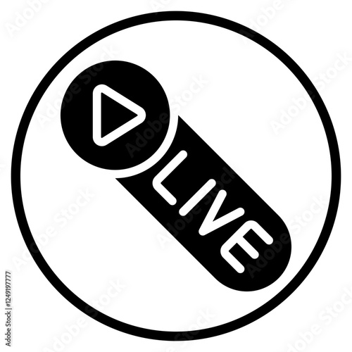 live broadcast glyph icon