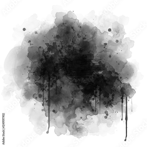 Black graffiti spray paint frames ink splatters and drips, stencil border, Grunge backgrounds, Spray Paint Vector Elements isolated on White Background, Ink blots set, text frame, Street style. 