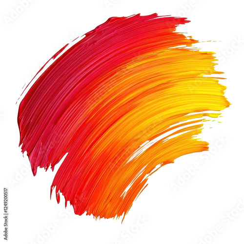 Vibrant gradient paint stroke transitioning from red to yellow, showcasing artistic flair
