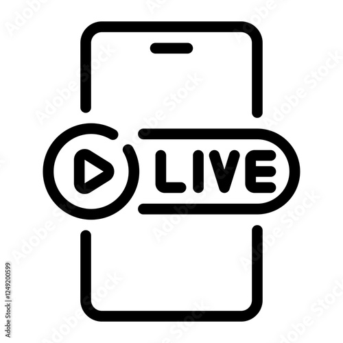 live broadcast line icon