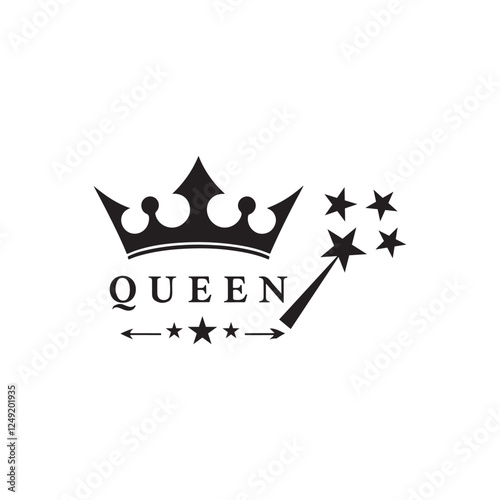 princess baby kids birthday 3d crown silhouette vector flat design