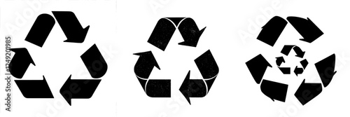Green recycle or recycling arrows flat icon for apps and websites