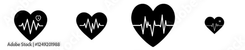Heartbeat / heart beat pulse flat icon for medical apps and websites