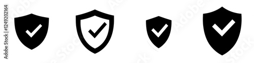 Free Download Shield check mark logo icon design template, modern illustration - GFXLoad