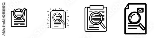 Illustration of a concept showing no result, document, file, or data found, designed as a modern line icon in editable EPS10 format
