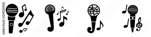 sing, song, singing, karaoke, music, microphone, entertainment solid glyph icon