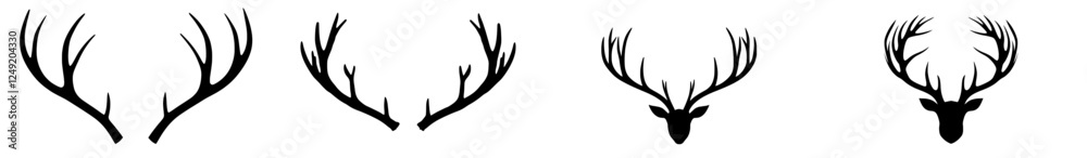 Modern black silhouette of deer antlers for T-Shirt Modern black silhouette of deer antlers for T-Shirt