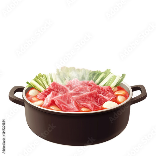 Steaming Hot Pot with Beef and Vegetables