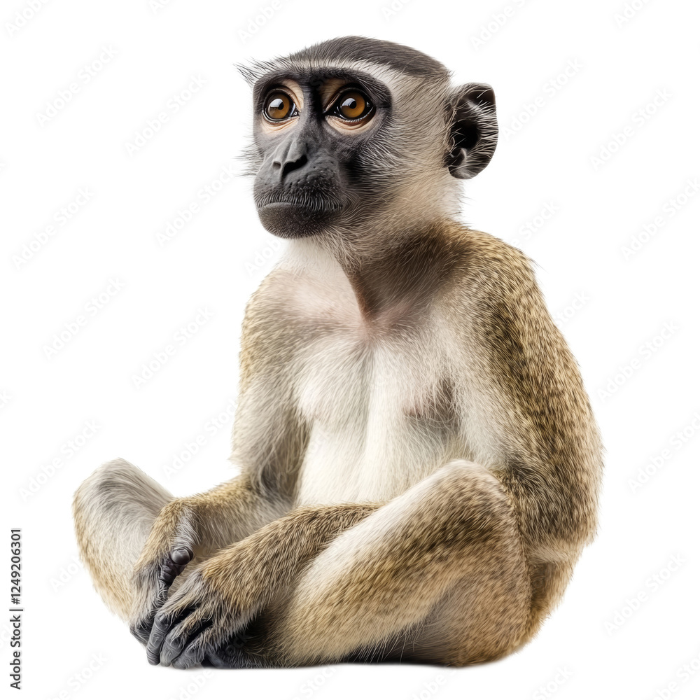 Fototapeta premium Adorable Baby Vervet Monkey Sitting