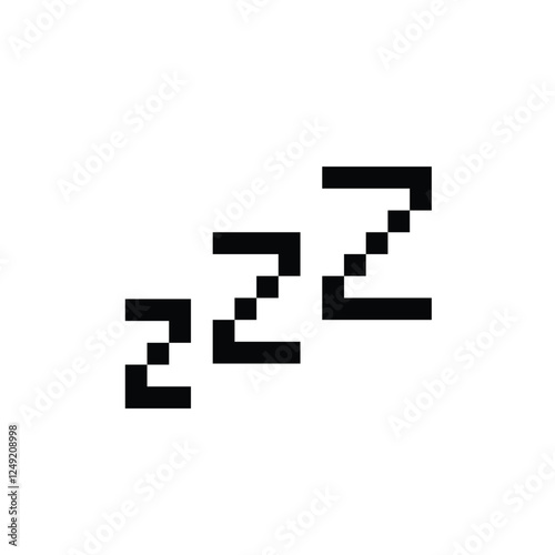sleep zzz icon 8 bit, pixel art sleepy icon  for game  logo. 