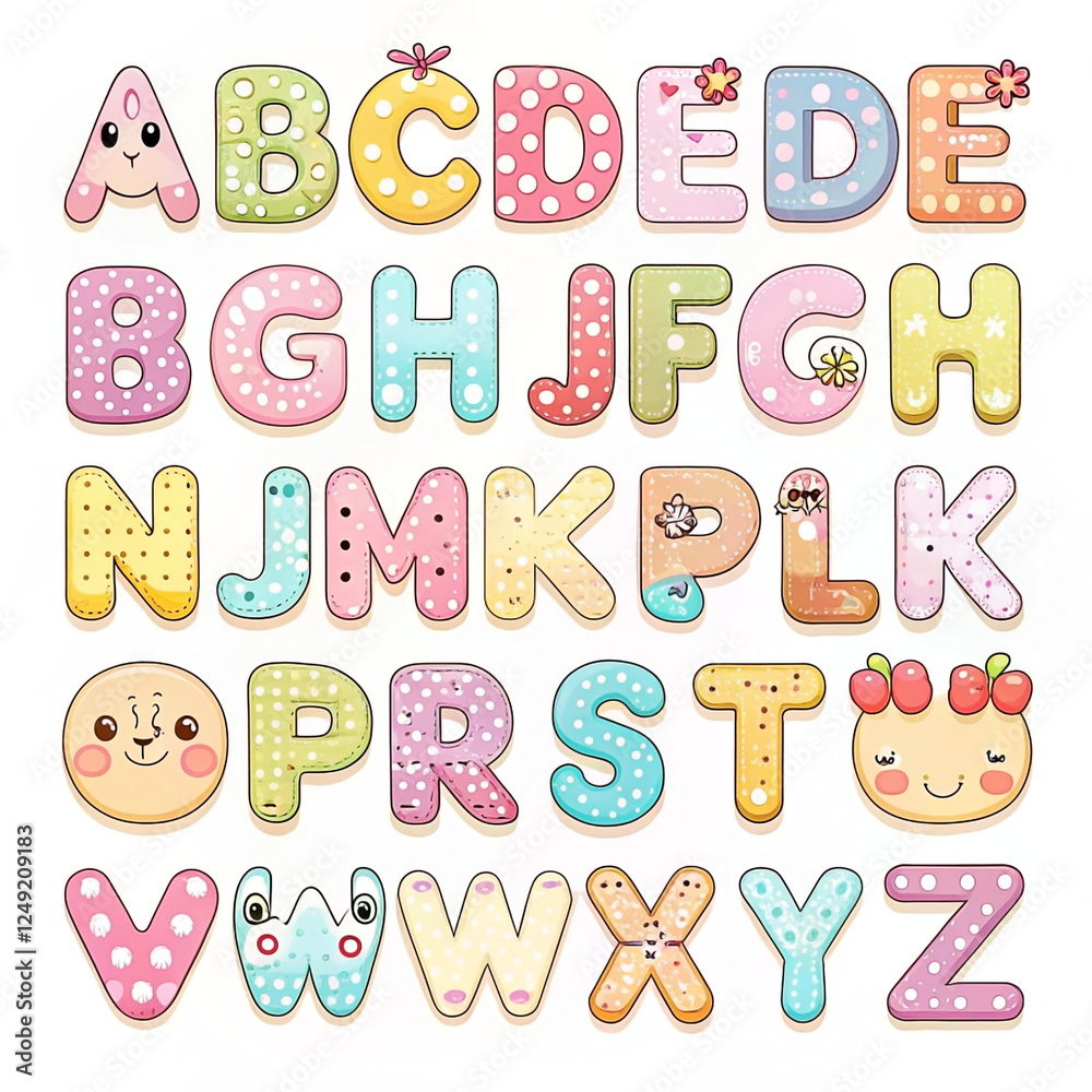 Cartoon Alphabet Letters with Cute Designs Cartoon Alphabet Letters with Cute Designs
