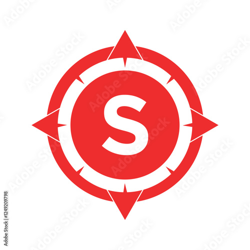 Compass Logo Combine With Letter S Vector Template