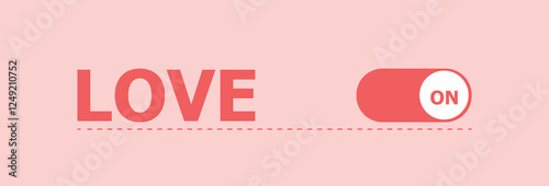Love inscription and icon included. Love included banner for Valentine's Day, declarations of love, weddings