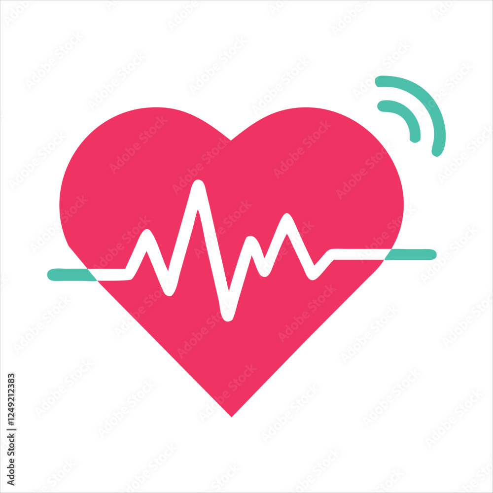 heart and heartbeat symbol heart and heartbeat symbol
