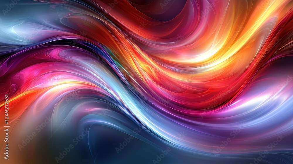 Vibrant Abstract Waves of Color Flowing in a Dynamic Swirl of Light Vibrant Abstract Waves of Color Flowing in a Dynamic Swirl of Light
