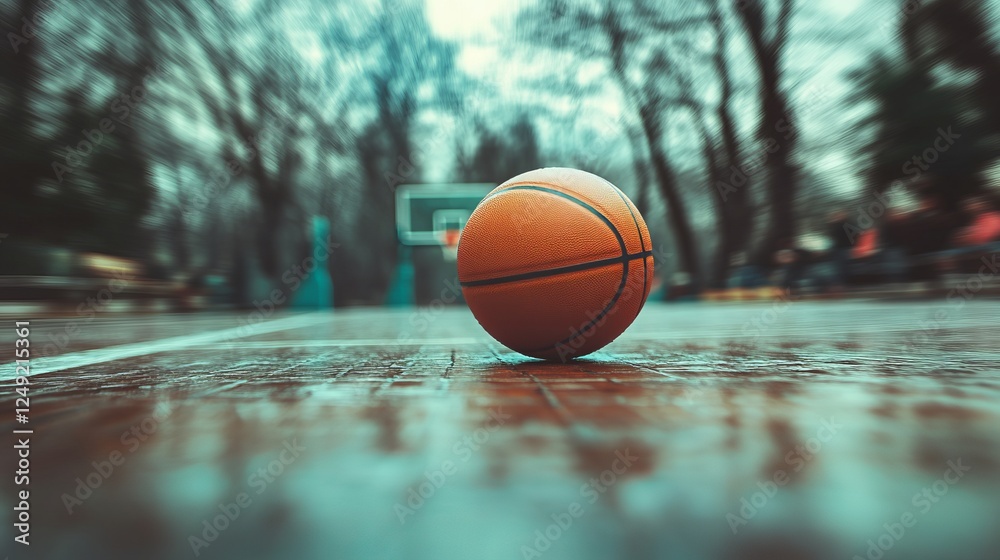 A vibrant basketball ball resting on the ground in front of a modern urban building showcasing architectural features while capturing the spirit of sports and city life in a dynamic setting A vibrant basketball ball resting on the ground in front of a modern urban building showcasing architectural features while capturing the spirit of sports and city life in a dynamic setting