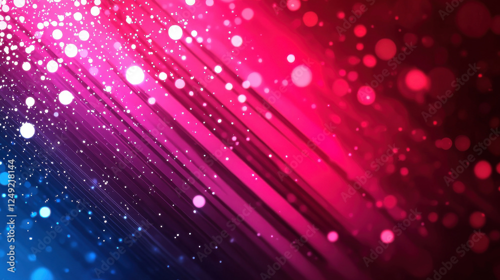 Fototapeta premium Vibrant abstract background with glowing bokeh and diagonal lines