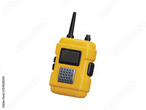 Walkie Talkie icon 3d render concept of digital wave technology walkie talkie vector illustration