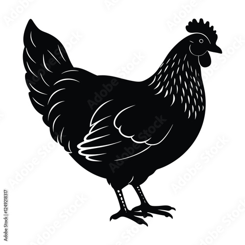 rooster silhouette vector on a white background.