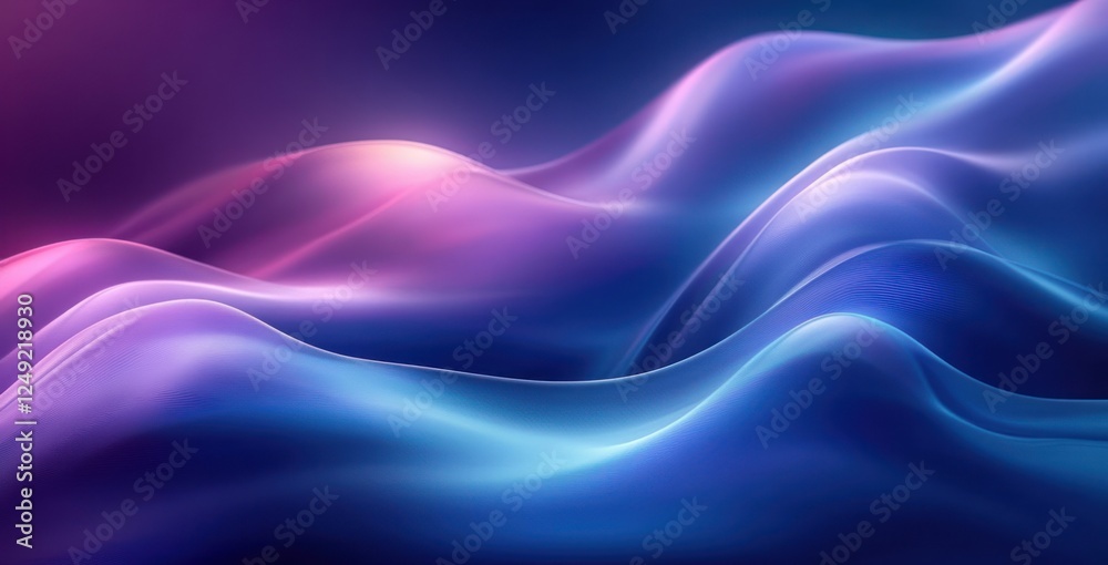 Fototapeta premium Abstract Blue and Purple Waves Energy Flow Background