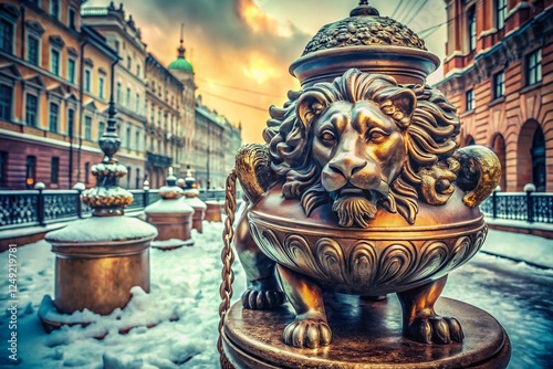 Vintage St. Petersburg: Bronze Snow Lion Incense Burner - Antique Russian Art photo